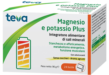 Teva Magnesio e Potassio - Integratore di Sali Minerali per Stanchezza e Affaticamento - 24 Bustine