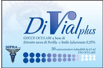 GOCCE OCULARI STERILI DIVIAL PLUS MONODOSE CON ESTRATTO DI PERILLA E SODIO IALURONATO-VARIANTE F1B ASTUCCIO 6 STRIP X 5FIALE DA 0,50 ML
