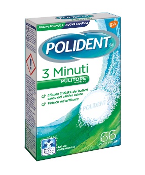 Polident 3 Minuti - Compresse Pulenti per Protesi Dentarie - 66 Compresse
