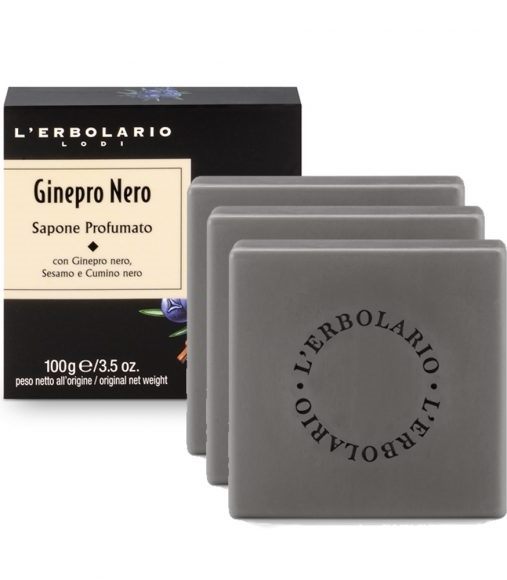 L'ERBOLARIO GINEPRO NERO SAPONE PROFUMATO SCATOLA LATTA 3 SAPONI DA 100G EDIZIONE LIMITATA