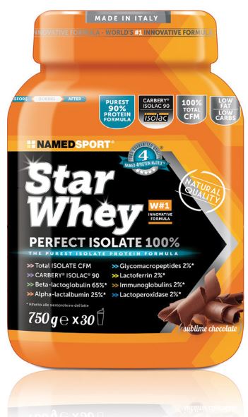 Named Sport Star Whey - Integratore Massa Muscolare - Gusto Chocolate 750 g