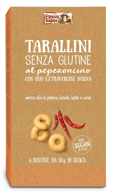 PUGLIA SAPORI TARALLINI AL PEPERONCINO CON OLIO EXTRAVERGINEDI OLIVA 180 G