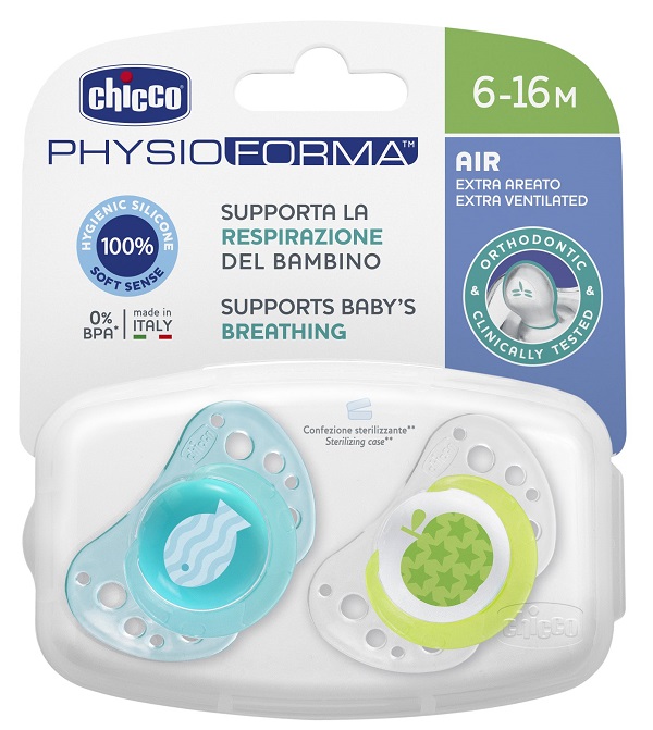 Chicco Physioforma Succhietto in Silicone Bambino 6-16m 2 Pezzi