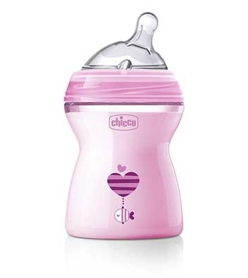 CHICCO BIBERON NATFEEL 2M+ GIRL 250 ML