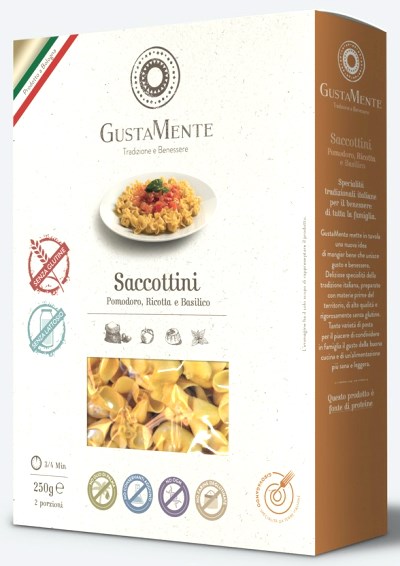 GUSTAMENTE SACCOTTINI POMODORI RICOTTA E BASILICO SENZA GLUTINE 250 G