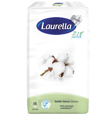 ASSORBENTE LAURELLA IN COTONE SOTTILE GIORNO DISTESO 14 PEZZI