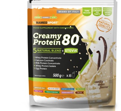 Named Sport Creamy Protein 80 Gusto Vaniglia - Integratore per Massa Muscolare - 500 g