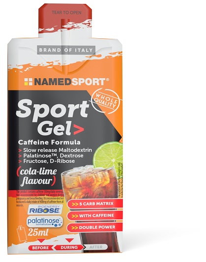 Named Sport Gel - Gel Energetico a Base di Carboidrati - Gusto Cola-Lime 25 ml