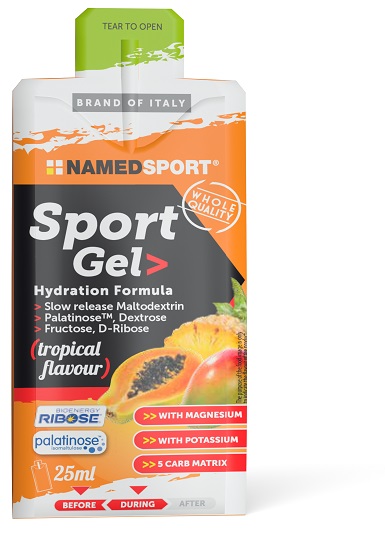 Named Sport Gel - Gel Energetico a Base di Carboidrati - Gusto Tropical 25 ml