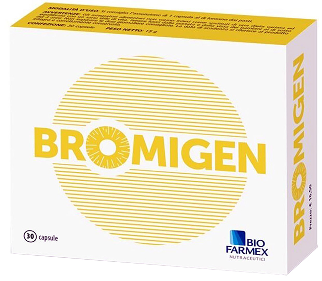 biofarmex srl bromigen - integratore per la funzione digestiva - 30 capsule
