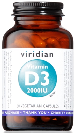 Viridian Vitamin D3 2000 UI Integratore 60 Capsule