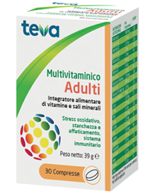 Teva Multivitaminico Adulti - Integratore di Vitamine e Sali Minerali - 30 Compresse