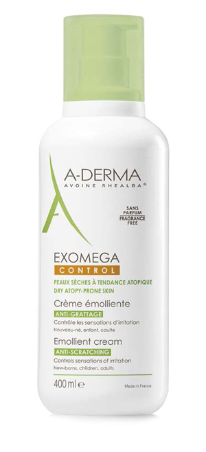 A-Derma Exomega Control - Crema Corpo Emolliente per Pelle Secca - 400 ml
