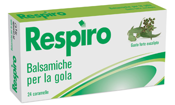CARAMELLE BALSAMICHE PER LA GOLA RESPIRO GUSTO FORTE EUCALIPTO 24 PEZZI
