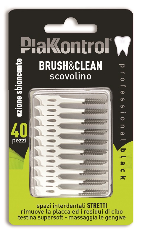 PLAKKONTROL BRUSH & CLEAN CARBON 40 PEZZI