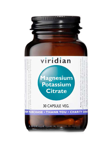 Viridian Magnesium Potassium Citrate Integratore 30 Capsule