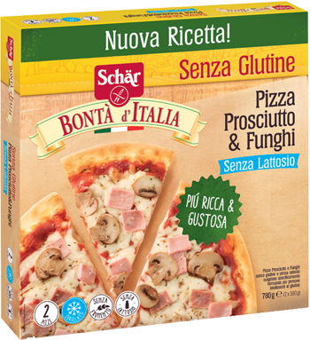 SCHAR SURGELATI PIZZA PROSCIUTTO & FUNGHI BONTA'ITALIA 2 PEZZI X 390 G