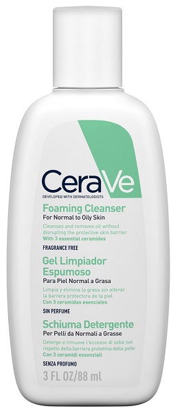 CeraVe Schiuma Detergente Viso per Pelli da Normali a Grasse 88 ml