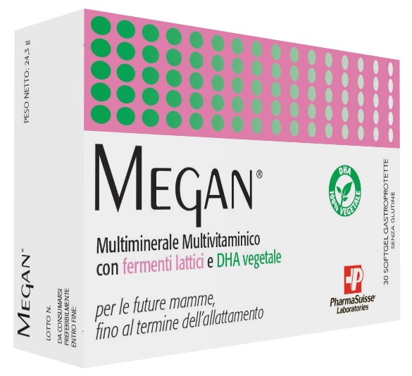 Megan - Integratore Multivitaminico con Fermenti Lattici per Donne in Gravidanza - 30 Softgel