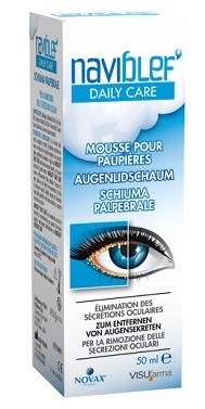 visufarma spa naviblef daily care - schiuma per rimozione delle secrezioni oculari da palpebre e ciglia - 50 ml
