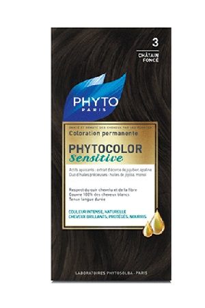PHYTOCOLOR SENSITIVE 3 CASTANO SCURO 1 LOZIONE LIQUIDA 60 ML+ 1 CREMA 40 ML + 1 BALSAMO 12 ML + FOGLIETTO DI ISTRUZIONI+ GUANTI LATTICE