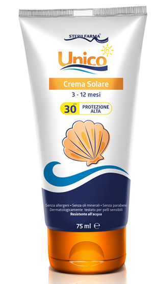 UNICO CREMA SOLARE 3-12 MESI PROTEZIONE ALTA SPF 30+ 75 ML