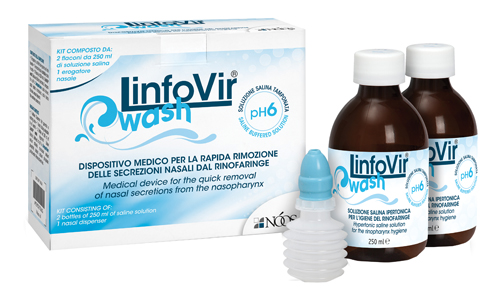 SOLUZIONE PER IRRIGAZIONE NASALE LINFOVIR WASH 2 FLACONI DA250ML