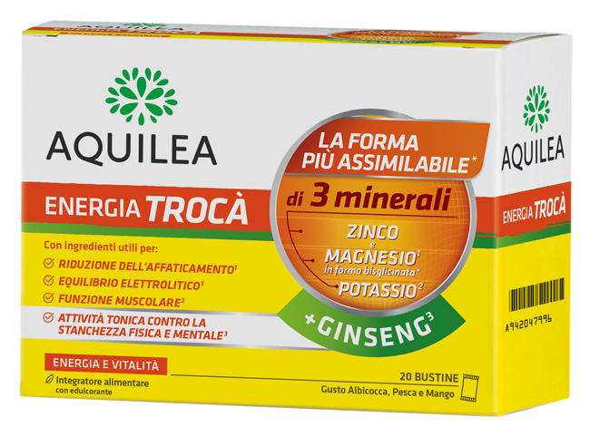 Aquilea Energia Troca+ Ginseng - Integratore per Stanchezza Fisica e Mentale - 20 Bustine
