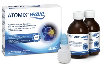 Atomix Wave Dispositivo Igiene Rinofaringea con Erogatore e Terminale Nasale 2x250 ml
