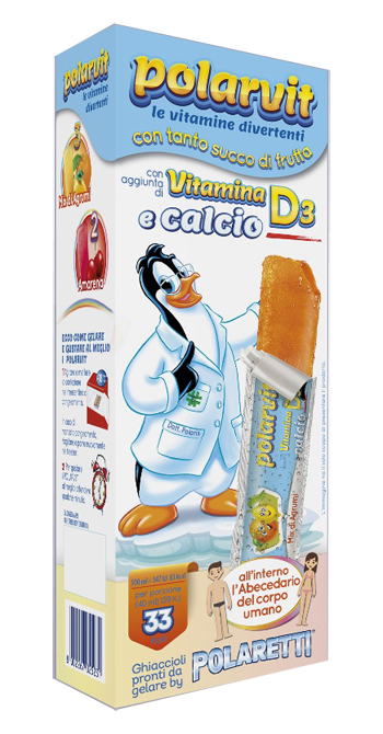 POLARVIT PREPARATO LIQUIDO PER GHIACCIOLI CON VITAMINA D3 ECALCIO 5 PEZZI 3 MIX AGRUMI E 2 AMARENA