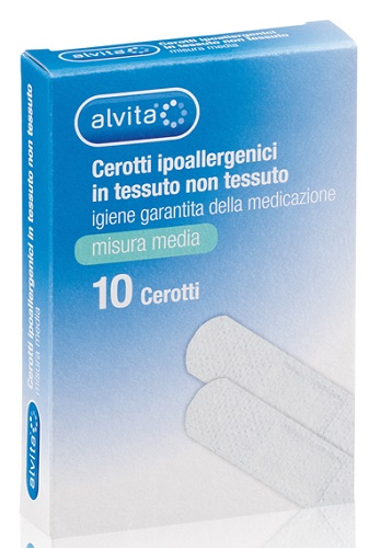 ALVITA CEROTTO IN TESSUTO NON TESSUTO ESTENSIBILE BIANCO CONTAMPONE ANTISETTICO MEDIO 10 PEZZI
