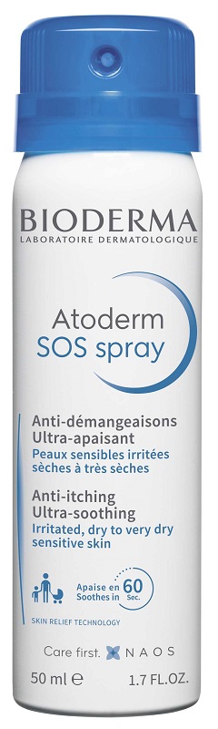 Bioderma Atoderm SOS Spray - Trattamento Anti-Prurito per Pelle Atopica - 50 ml
