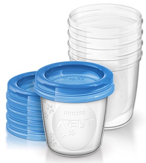 Avent Set Vasetti Conservalatte 5 Pezzi x 180 ml