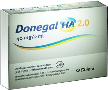 SIRINGA INTRA-ARTICOLARE DONEGAL HA 2.0 ACIDO IALURONICO 40MG 2 ML 3 PEZZI