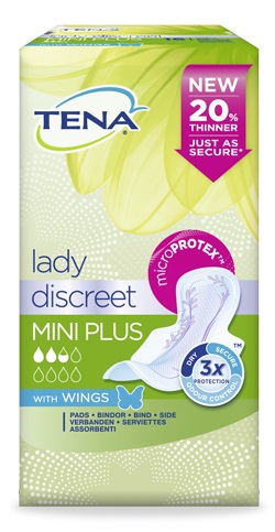 PANNOLONE SAGOMATO TENA DISCREET MINI PLUS WINGS 16 PEZZI