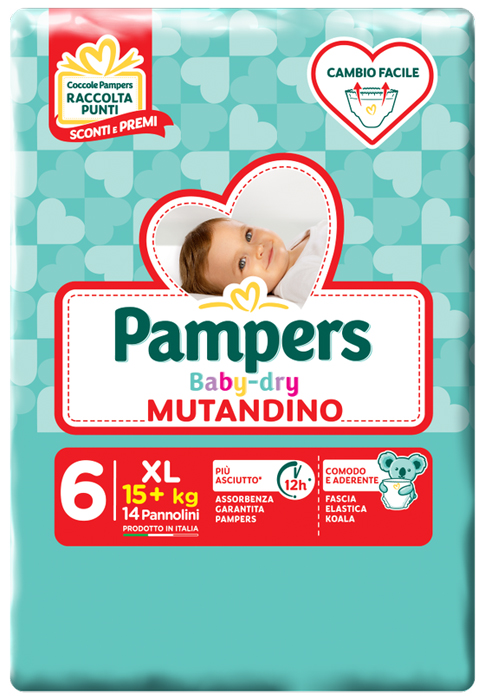 Pampers Baby Dry Mutandino - Pannolini Taglia 6 - 14 Pezzi