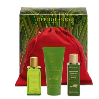 L'Erbolario Rabarbaro Beauty-Set da Viaggio - Profumo 30 ml + Bagnoschiuma 50 ml + Crema Corpo 50 ml