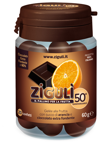 ZIGULI GELEE GUSTO ARANCIA E CIOCCOLATO FONDENTE 60% 20 CONFETTI 60 G