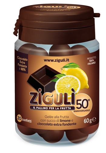ZIGULI GELEE GUSTO LIMONE E CIOCCOLATO FONDENTE 60% 20 CONFETTI 60 G