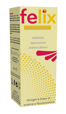 FELIX SKIN SOLUTION IDROGEL IGIENIZZANTE ANTIESSUDATIVO EOSINA E FLUORESCEINA 50 ML