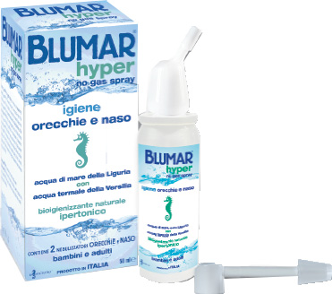 BLUMAR HYPER SPRAY NO GAS SOLUZIONE IPERTONICA DI ACQUA DIMARE E ACQUA TERMALE PER IGIENE NASO E ORECCHIO 50 ML