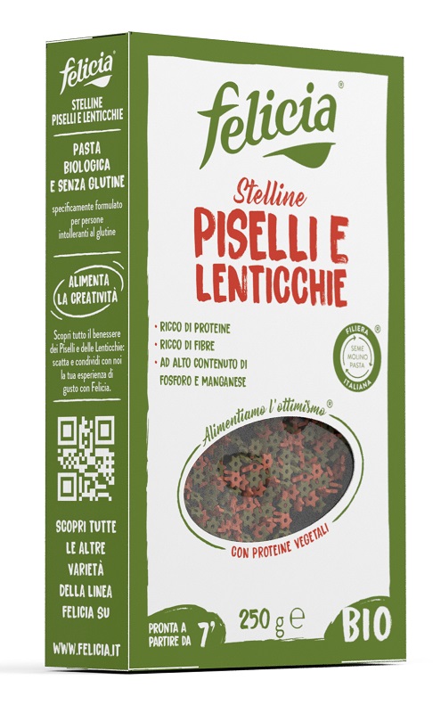 FELICIA STELLINE LENTICCHIE ROSSE E PISELLI VERDI BIO 250 G