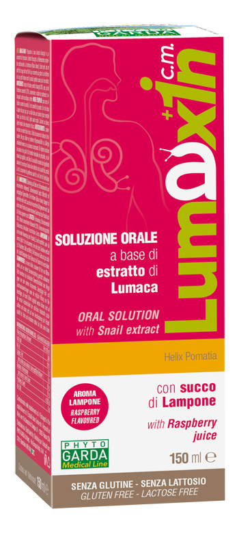 LUMAXIN +1CM SCIROPPO PER ADULTI E BAMBINI A BASE DI ESTRATTO DI LUMACA CON SUCCO DI LAMPONE 150 ML