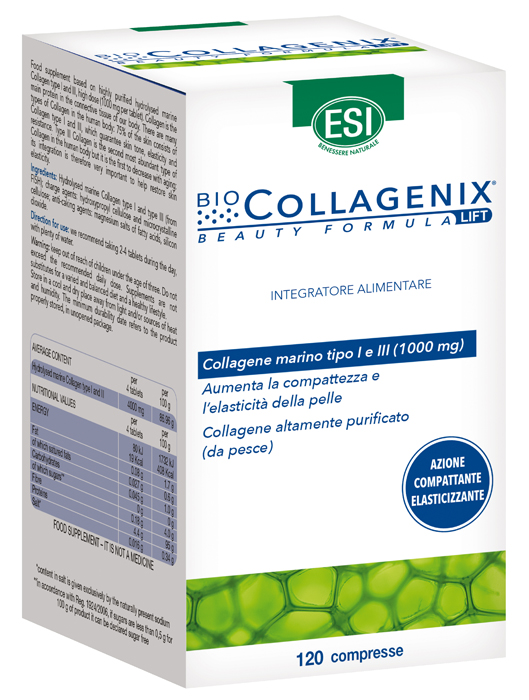 Esi BioCollagenix - Integratore di Collagene Marino per la cura della Pelle - 120 Compresse