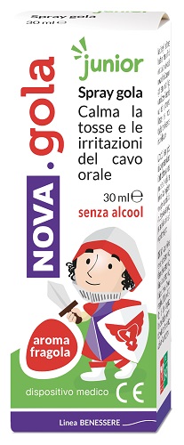 Nova Gola Junior - Spray Gusto Fragola per la Difese delle Vie Respiratorie - 30 ml