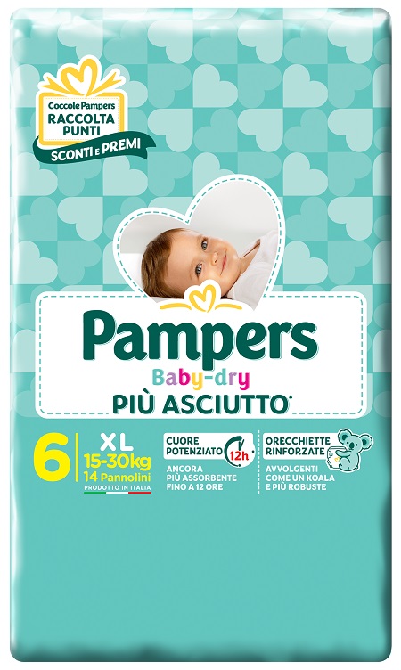 Pampers Baby Dry - Pannolini Duo Downcount Taglia 6 - 14 Pezzi