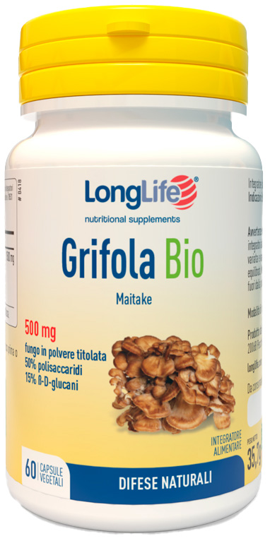LongLife Grifola Bio 500 mg - Integratore per Sistema Immunitario - 60 Capsule