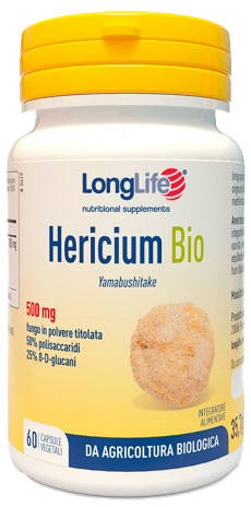 LongLife Hericium Bio 500 mg - Integratore Digestivo - 60 Capsule