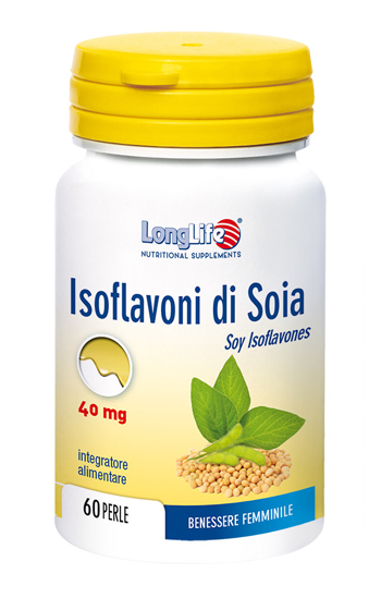 LongLife Isoflavoni di Soia 40 mg - Integratore per la Menopausa - 60 Perle