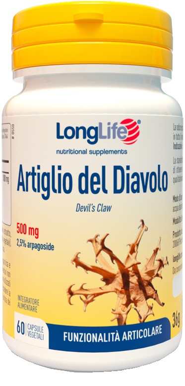 LongLife Artiglio del Diavolo 500 mg - Integratore per la Funzionalità Articolare - 60 Capsule